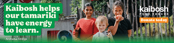 Banner image -Kaibosh helps our tamariki have the energy to thrive - Arohanui Strings.